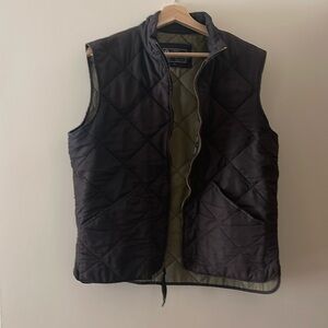 Pattern black zipper vest with pockets